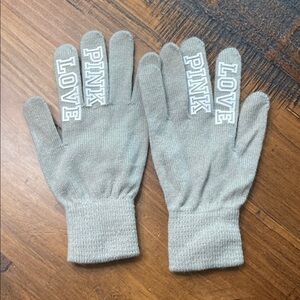 PINK Victoria's Secret Gray Gloves